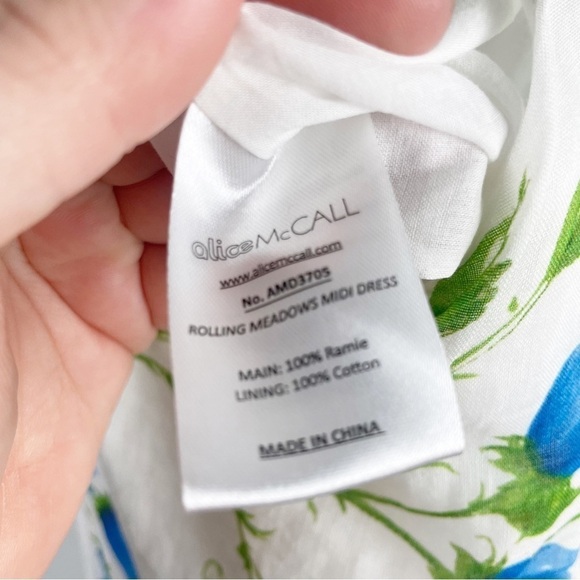 Alice McCall Rolling Meadows Floral Midi Dress Cut Out Cotton White Summer Party - Picture 9 of 14